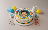 Personalized Birthday Star Photo Vanilla Cake