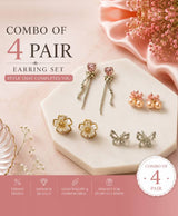 Petal Charm Four-Pair Earring Set