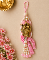 Pink Radha Krishna Designer Lumba Rakhi