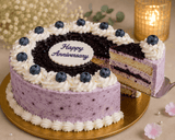 Pink Roses, White Lilies & Blueberry Anniversary Celebration Combo