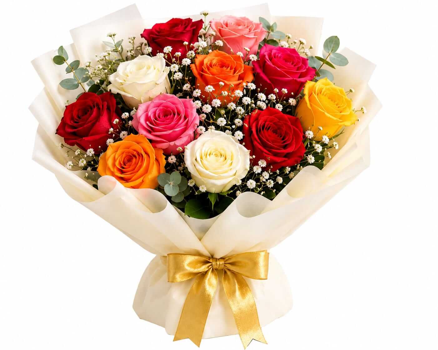 Premium Mixed Roses Bouquet & Black Forest Cake Birthday Combo