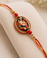 Radha Krishna Designer Rakhi & Lumba Set