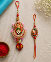 Radha Krishna Designer Rakhi & Lumba Set