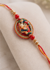 Radha Krishna Designer Rakhi & Lumba Set