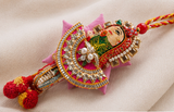 Radha Krishna Designer Rakhi & Lumba Set