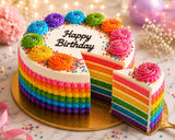 Rainbow Celebration Birthday Cake