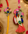 Premium Lotus Peacock Designer Rakhi Combo