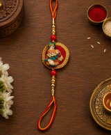 Radha Krishna Designer Rakhi & Lumba Set