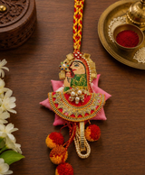 Radha Krishna Designer Rakhi & Lumba Set