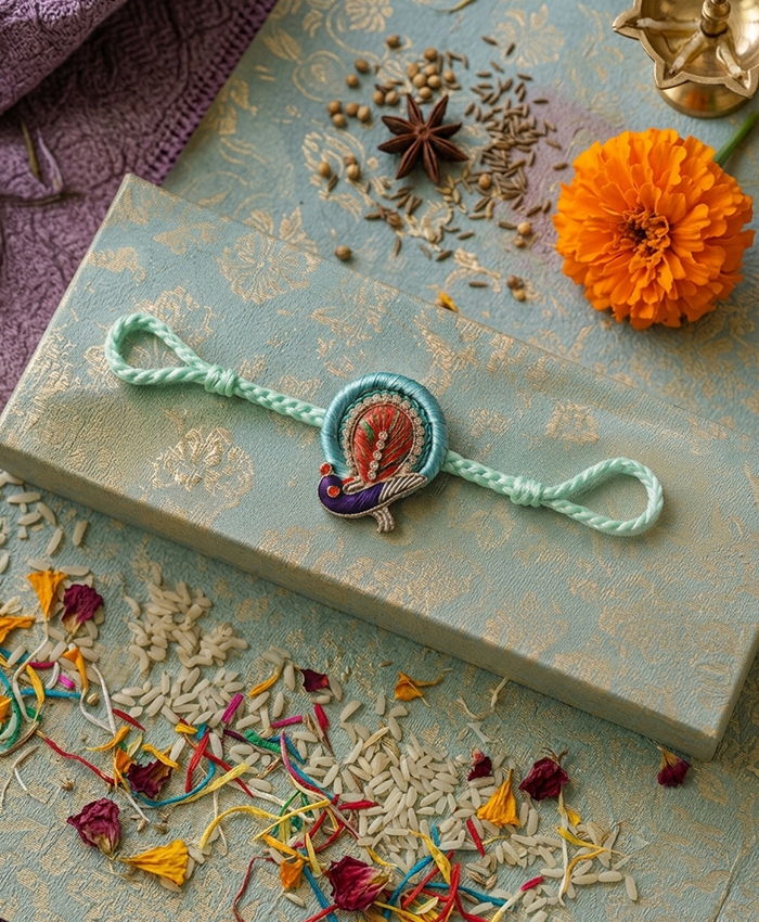 Peacock Feather Designer Rakhi