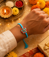 Aqua Bloom Crystal Rakhi