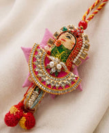 Radha Krishna Designer Rakhi & Lumba Set