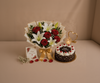 Red Roses, White Lilies & Black Forest Anniversary Celebration Combo