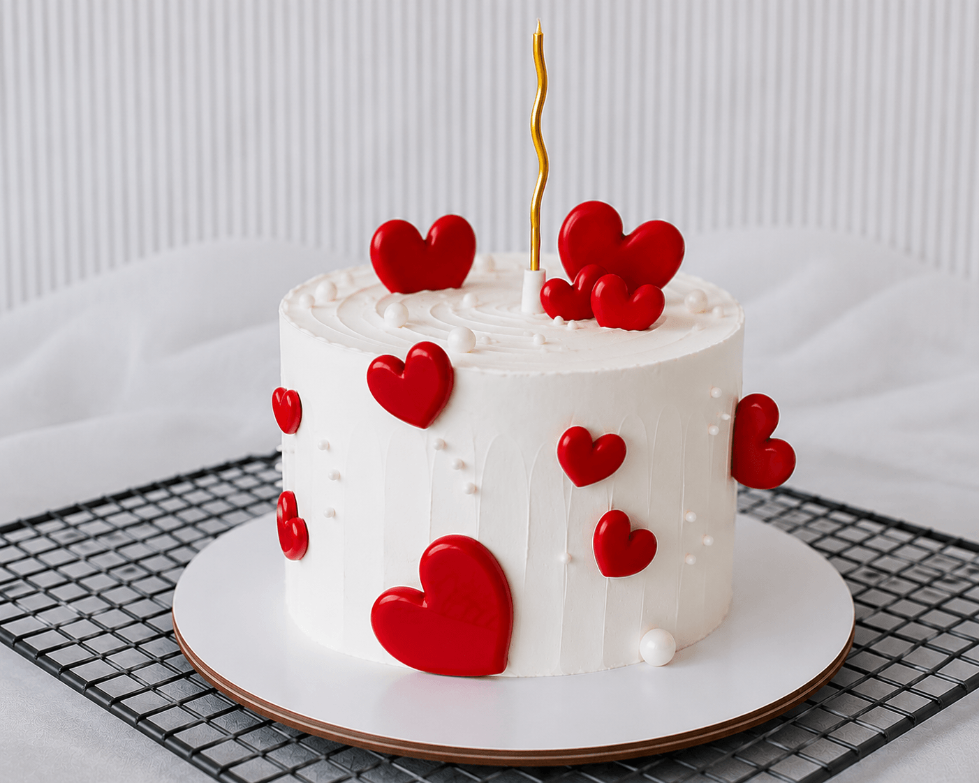 Romantic Red Heart Celebration Cake