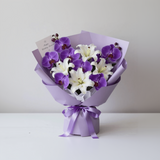 Royal Amethyst Orchid & Lily Anniversary Bouquet