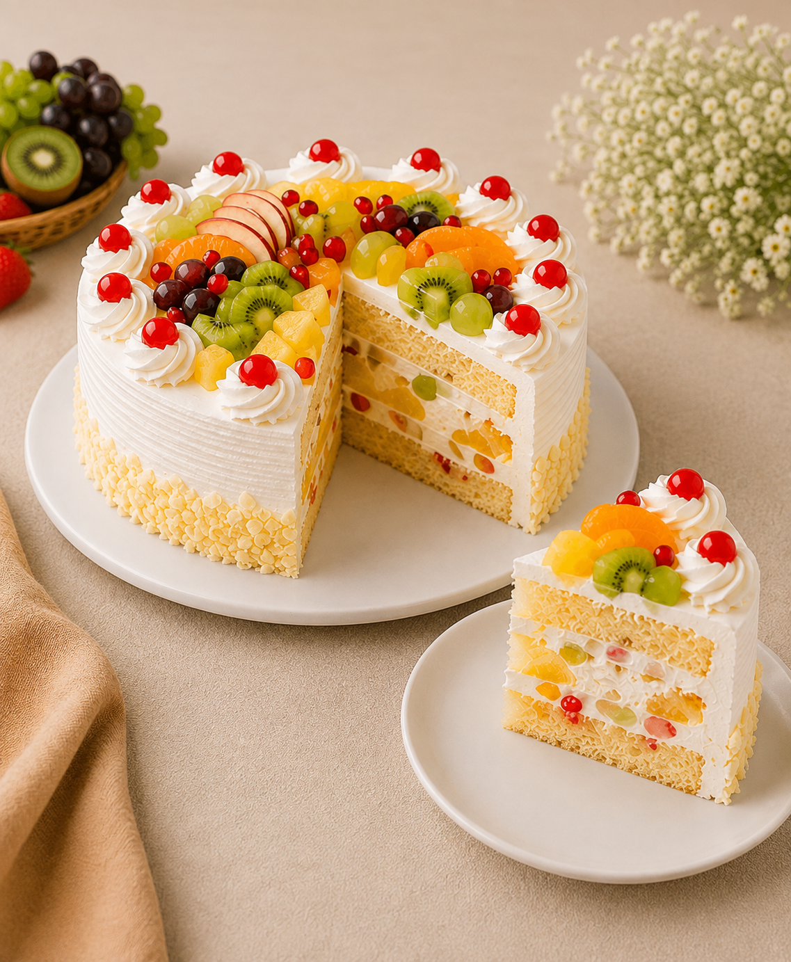 Royal Fresh Fruit Cream Cake