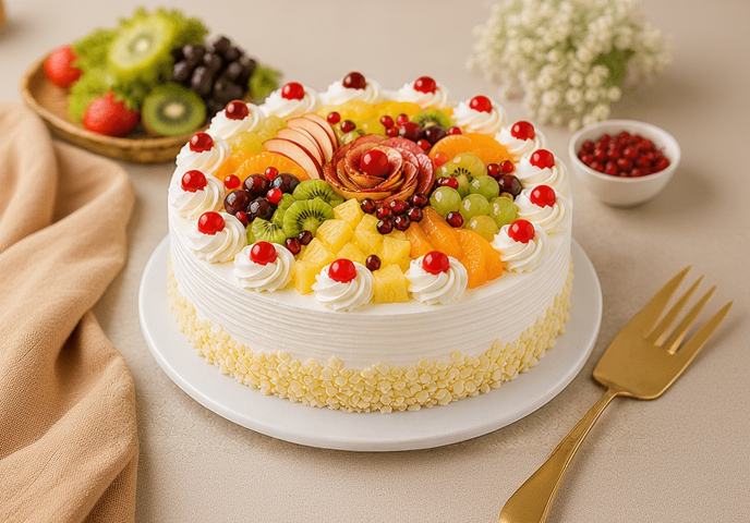 Royal Fresh Fruit Cream Cake