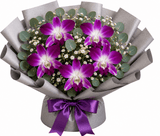 Royal Purple Orchids & Chocolate Truffle Birthday Combo