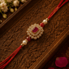Royal Ruby Square Stone Designer Rakhi