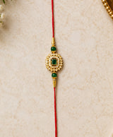 Royal Ruby Square Stone Designer Rakhi