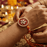 Ruby Pearl Floral Designer Rakhi