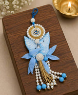 Sky Blue Butterfly Designer Lumba Rakhi