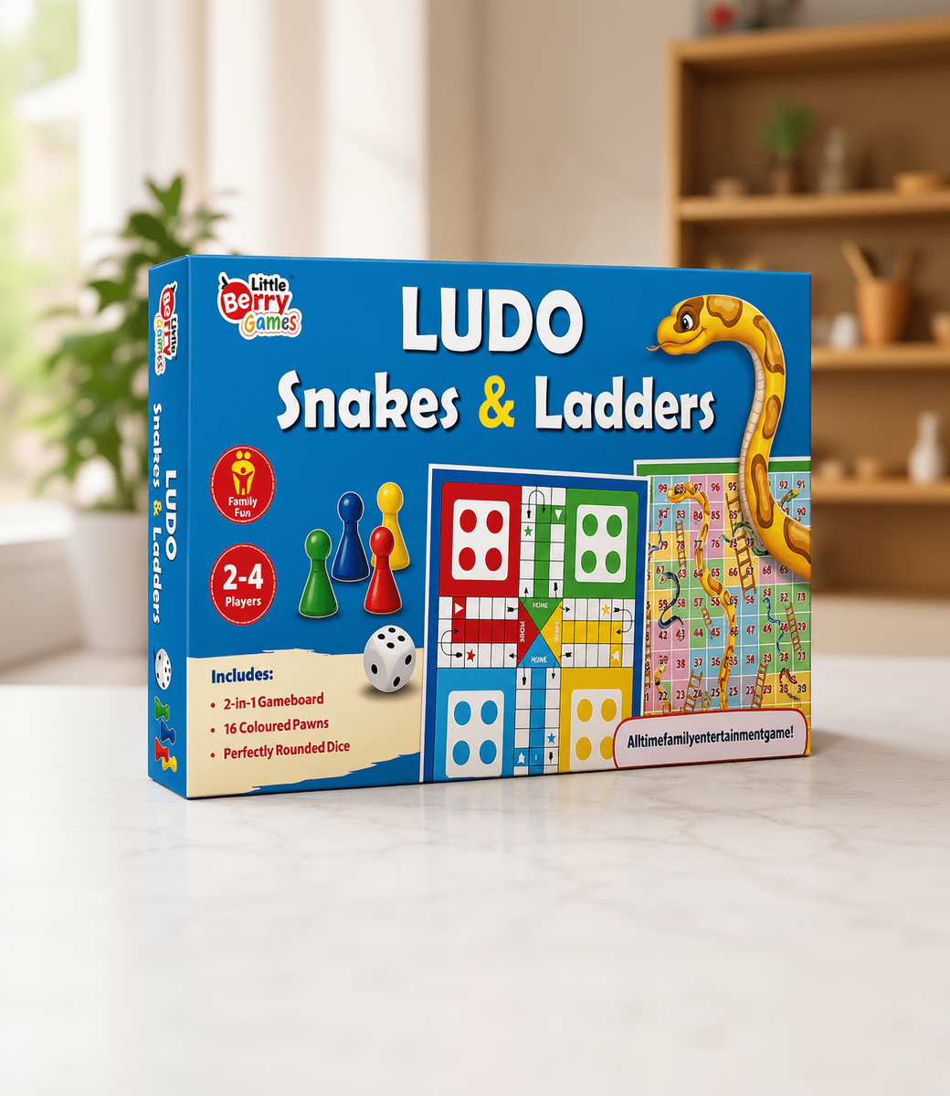 2-in-1 Ludo & Snakes and Ladders Family Board Game