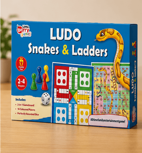 2-in-1 Ludo & Snakes and Ladders Family Board Game