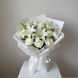 Snow Pearl Birthday Bouquet