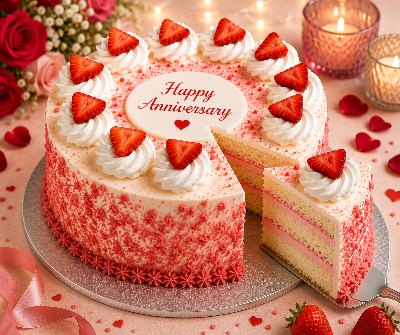 Strawberry Bliss Anniversary Cake