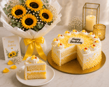 Cheerful Sunflowers & Pineapple Birthday Cake Combo