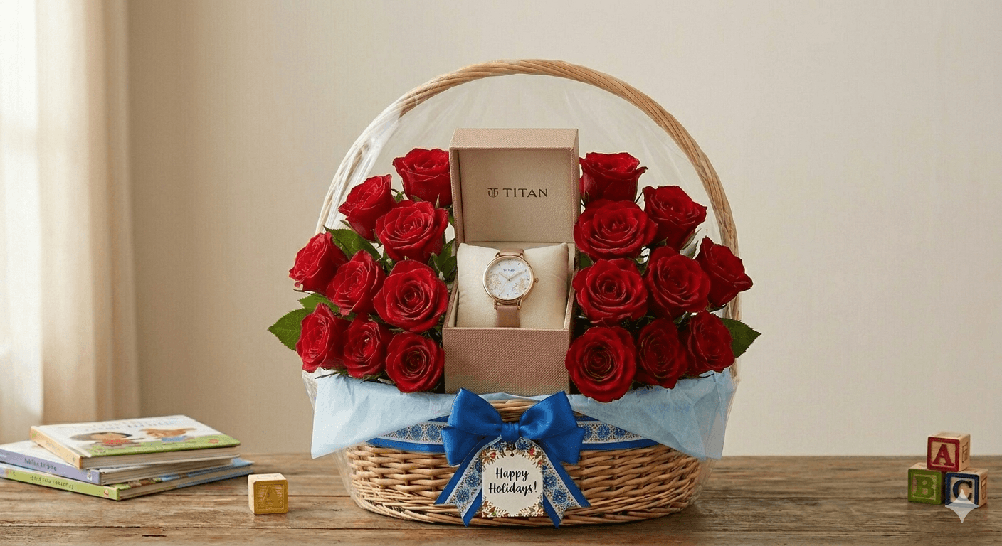 Timeless Love Titan Rose Gift Basket