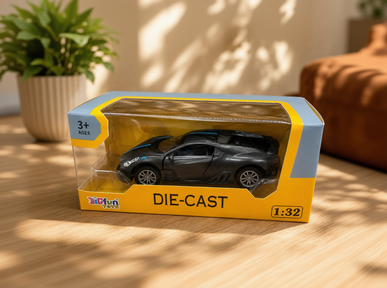 Scale Die-Cast Sports Car Model – Black