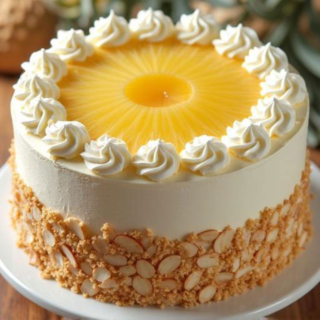 Tropical Pineapple Delight Cream Cake