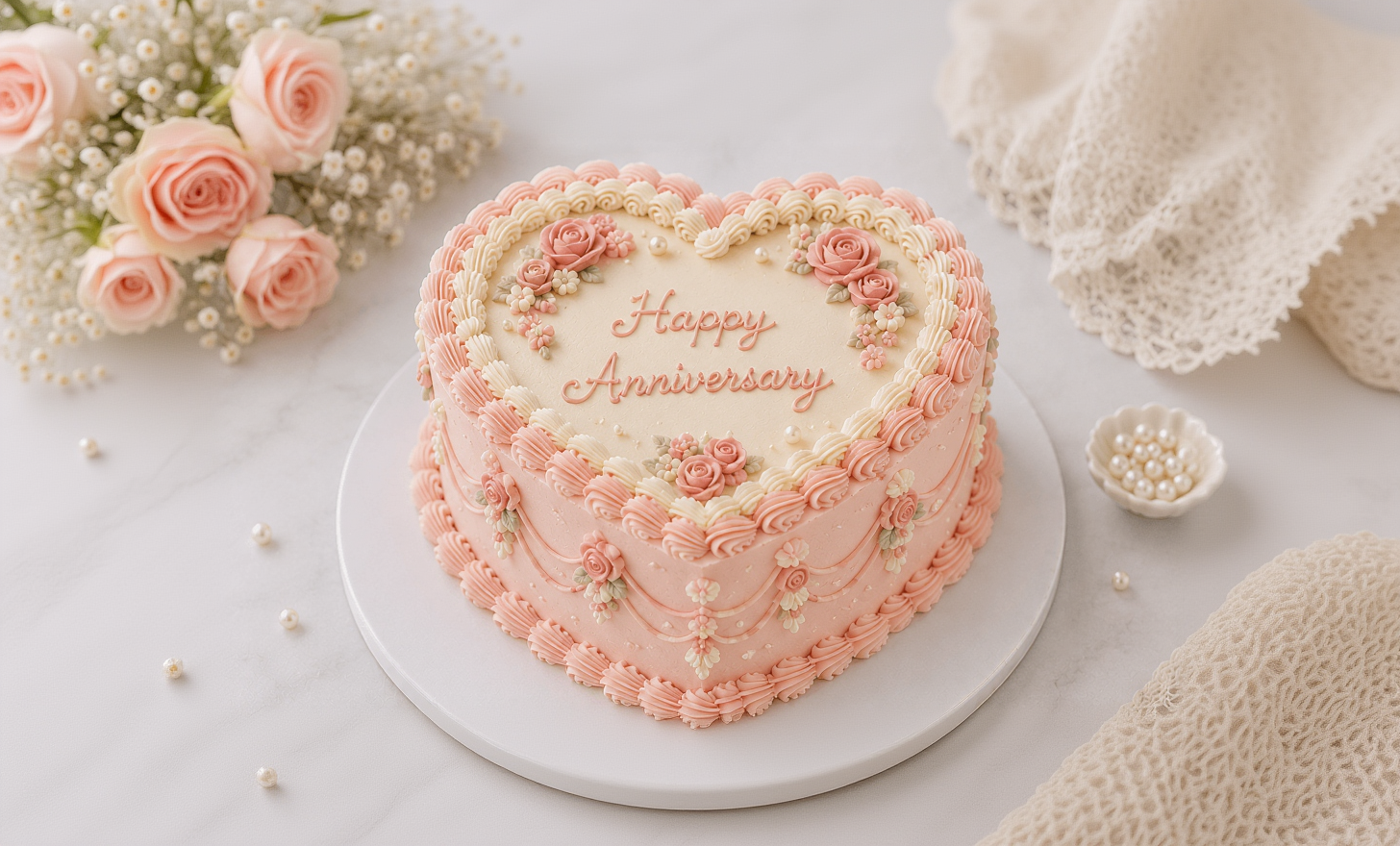Vintage Heart Romance Cake