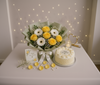 Yellow Roses & White Gerberas White Forest New Journey Celebration Combo